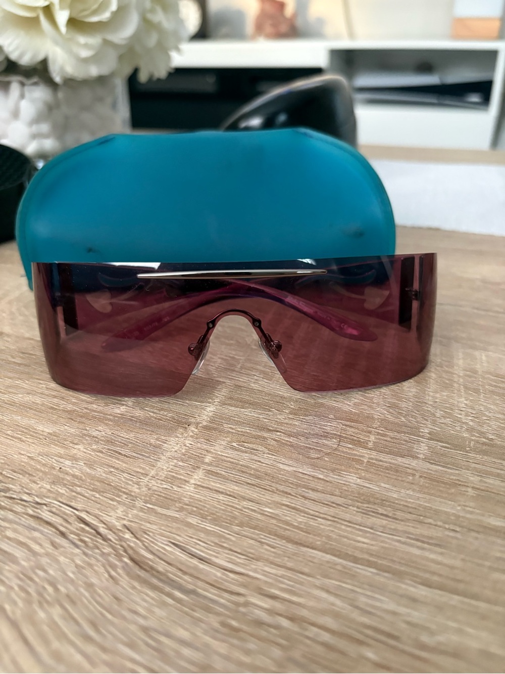 Salvatore Ferragamo Purple Shield Visor Sunglasses